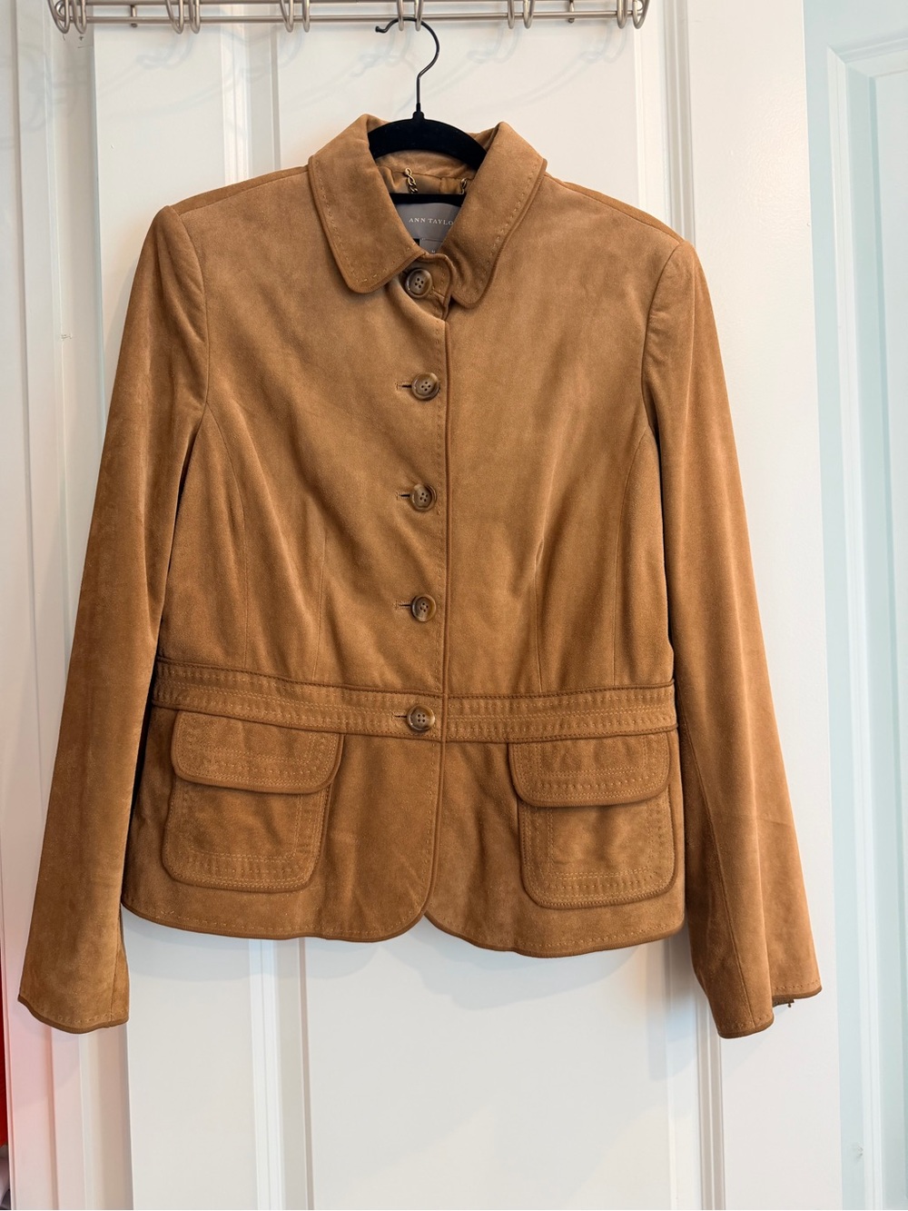 Ann Taylor Suede Jacket in Tan